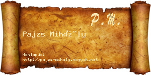 Pajzs Mihály névjegykártya